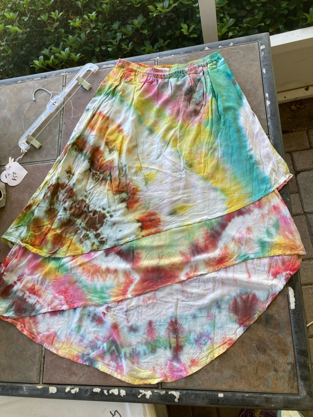 Tiered Tie-Dye Layered Midi Skirt – Multicolor